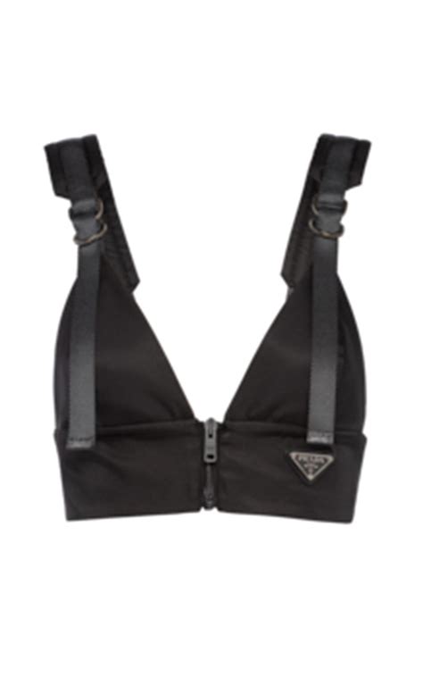 prada re-nylon gabardine bralette top|Prada nylon bag.